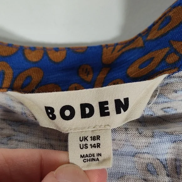 Boden Naomi Relaxed Jersey Dress Gingerbread, Dandelion Sprig 14 - Picture 12 of 13